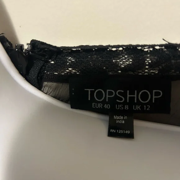 Top Shop Floral Black Sheer Women's Dress - Picture 4 of 6